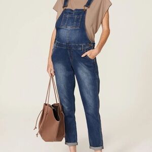 Ripe Denim Maternity Overalls Classic Indigo W Adjustable Side Buttons - Small